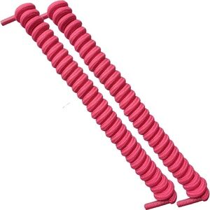 Pink curly shoelaces